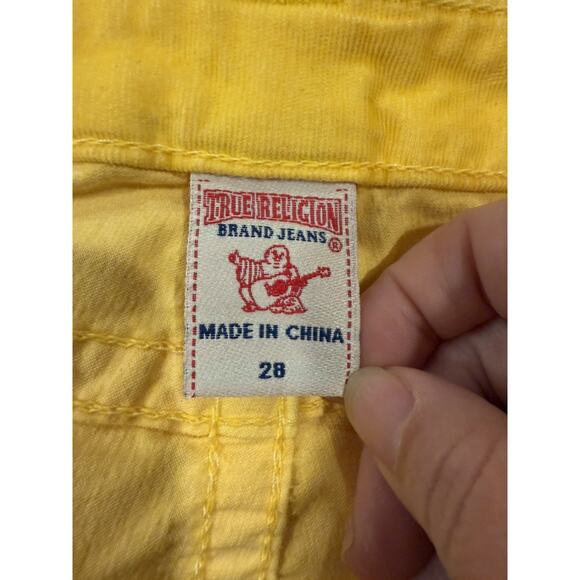 True Religion Shannon Pants Women's 28 Yellow Corduroy Stretch Skinny Leg Preppy - Picture 7 of 11